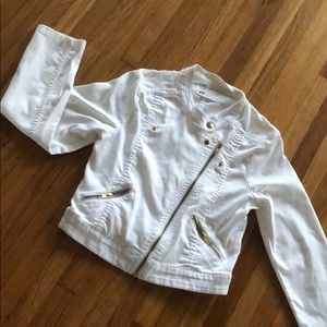 A white jean jacket